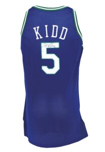 1996-97 Jason Kidd Dallas Mavericks Game-Used & Autographed Road Jersey (Great Provenance) (JSA)