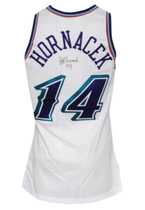 1996-97 Jeff Hornacek Utah Jazz Game-Used & Autographed Home Uniform