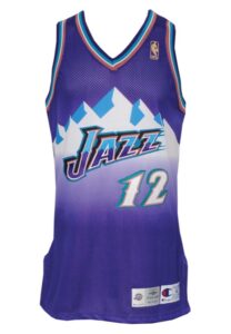 1996-97 John Stockton Utah Jazz Game-Used Road Jersey & 1999-00 Karl Malone Utah Jazz Game-Used Road Jersey