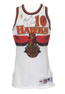 1996-97 Mookie Blaylock Atlanta Hawks Game-Used & Autographed Home Jersey