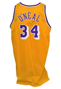 1996-97 Shaquille O’Neal Los Angeles Lakers Game-Used & Autographed Home Jersey