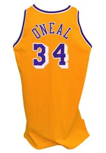 1996-97 Shaquille O’Neal Los Angeles Lakers Game-Used Home Jersey 