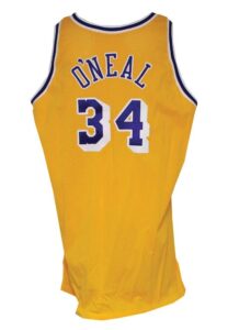 1996-97 Shaquille O’Neal Los Angeles Lakers Game-Used Home Jersey