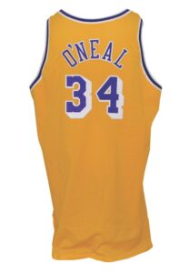 1996-97 Shaquille O’Neal Los Angeles Lakers Game-Used Home Jersey