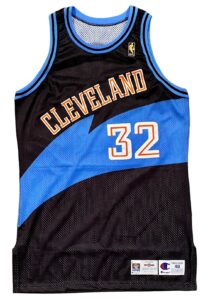 1996-97 Tyrone Hill Cleveland Cavaliers Game-Used Road Jersey