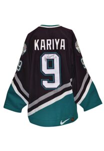 1996-99 Paul Kariya Anaheim Mighty Ducks Team-Issed Autographed Jersey