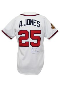 1996 Andruw Jones Atlanta Braves World Series Game-Used & Autographed True-Rookie Home Jersey