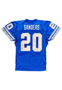 1996 Barry Sanders Detroit Lions Game-Used Home Jersey