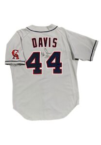 1996 Chili Davis California Angels Game-Used & Signed Road Jersey