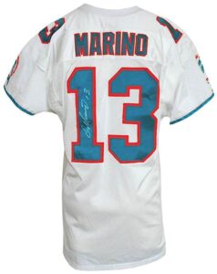 1996 Dan Marino Miami Dolphins Game-Used & Autographed Road Jersey