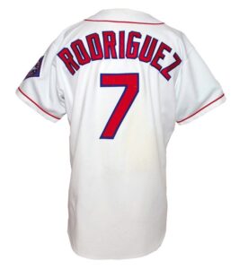 1996 Ivan Rodriguez Texas Rangers Game-Used & Autographed Home Jersey