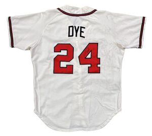 1996 Jermaine Dye Atlanta Braves Rookie Game-Used & Signed Home Jersey