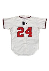 1996 Jermaine Dye Atlanta Braves Rookie Game-Used & Signed Home Jersey