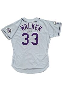 1996 Larry Walker Colorado Rockies Game-Used & Signed Road Jersey