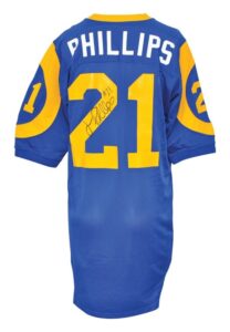 1996 Lawrence Phillips St. Louis Rams Game-Used & Autographed Home Jersey