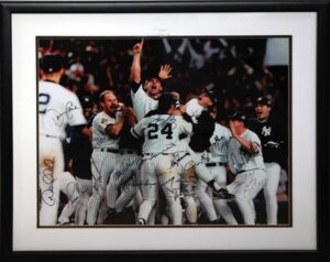 1996 NY Yankees Framed Autographed Celebration Photo