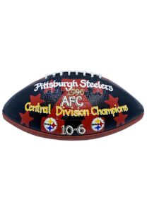 1996 Pittsburgh Steelers AFC Central Division Champions Painted Game Ball