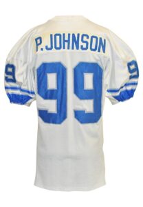 1996 Thomas “Pepper” Johnson Detroit Lions Game-Used Road Jersey