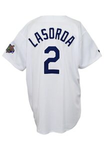 1996 Tommy Lasorda Los Angeles Dodgers Manager-Worn & Autographed Home Jersey