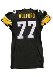 1996 Will Wolford Pittsburgh Steelers Game-Used Home Jersey