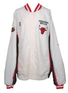 1997-1998 Luc Longley Chicago Bulls Worn NBA Finals Home Warm-Up Uniform