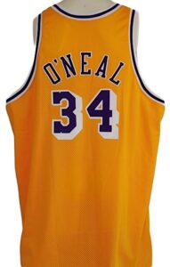 1997-1998 Shaquille O’Neal LA Lakers Game-Used & Autographed Road Jersey (JSA)