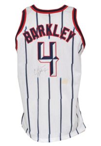 1997-98 Charles Barkley Houston Rockets Game-Used & Autographed Home Jersey (JSA)