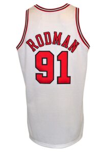 1997-98 Dennis Rodman Chicago Bulls Game-Used Home Jersey