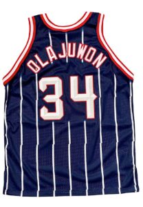 1997-98 Hakeem Olajuwon Houston Rockets Game-Used Road Jersey