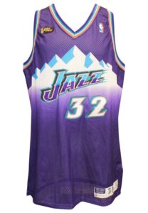 1997-98 Karl Malone Utah Jazz Game-Used Road Jersey