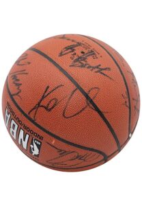 1997-98 Los Angeles Lakers Team-Signed Basketball With Kobe & Shaq