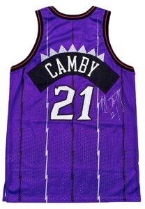 1997-98 Marcus Camby Toronto Raptors Game-Used & Signed Road Jersey