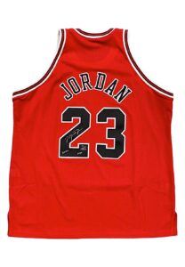 1997-98 Michael Jordan Chicago Bulls Autographed LE Mitchell & Ness Hardwood Classics Jersey