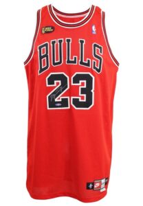 1997-98 Michael Jordan Chicago Bulls Game-Used & Autographed Road Jersey