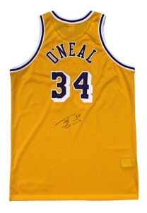 1997-98 Shaquille O’Neal Los Angeles Lakers Autographed Pro-Cut Home Jersey