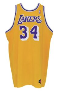 1997-98 Shaquille O’Neal Los Angeles Lakers Game-Used Home Jersey