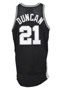 1997-98 Tim Duncan Rookie San Antonio Spurs Game-Used Road Jersey