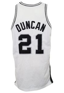 1997-98 Tim Duncan San Antonio Spurs Game-Used Rookie Home Jersey