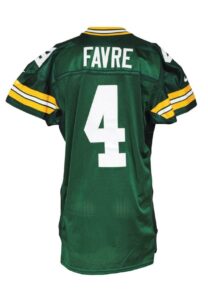 1997 Brett Favre Green Bay Packers Game-Used & Autographed Home Jersey