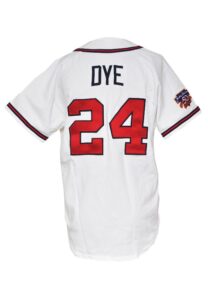 1997 Jermaine Dye Rookie Atlanta Braves Team-Issued Home Jersey