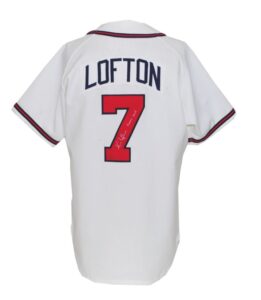 1997 Kenny Lofton Atlanta Braves Game-Used & Autographed Home Jersey