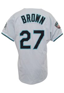 1997 Kevin Brown Florida Marlins Game-Used No-Hitter Road Jersey