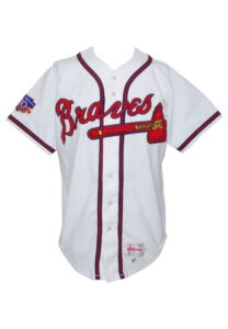 1997 Michael Tucker Atlanta Braves Game-Used & Autographed Home Jersey