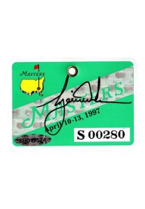 1997 Tiger Woods Single-Signed Masters Badge