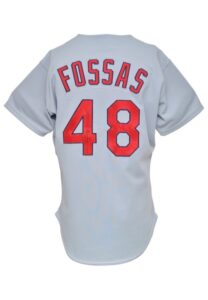 1997 Tony Fossas St. Louis Cardinals Game-Issued & Twice-Autographed Road Jersey