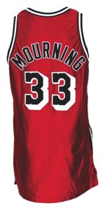 1998-1999 Alonzo Mourning Miami Heat Game-Used Road Alternate Jersey 