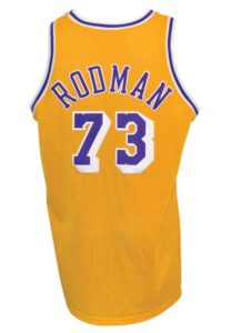 1998-99 Dennis Rodman Los Angeles Lakers Game-Used Home Jersey 