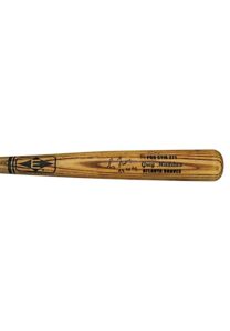 1998-99 Greg Maddux Atlanta Braves Game-Used & Autographed Bat