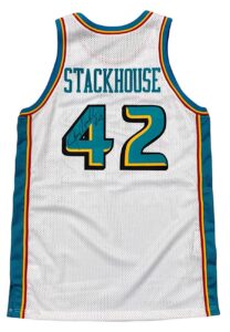 1998-99 Jerry Stackhouse Detroit Pistons Game-Used & Signed Home Jersey