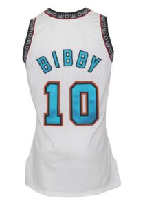 1998-99 Mike Bibby Rookie Vancouver Grizzlies Game-Used and Autographed Home Jersey